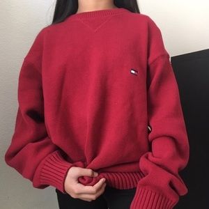 Oversized Tommy Hilfiger Red Pullover